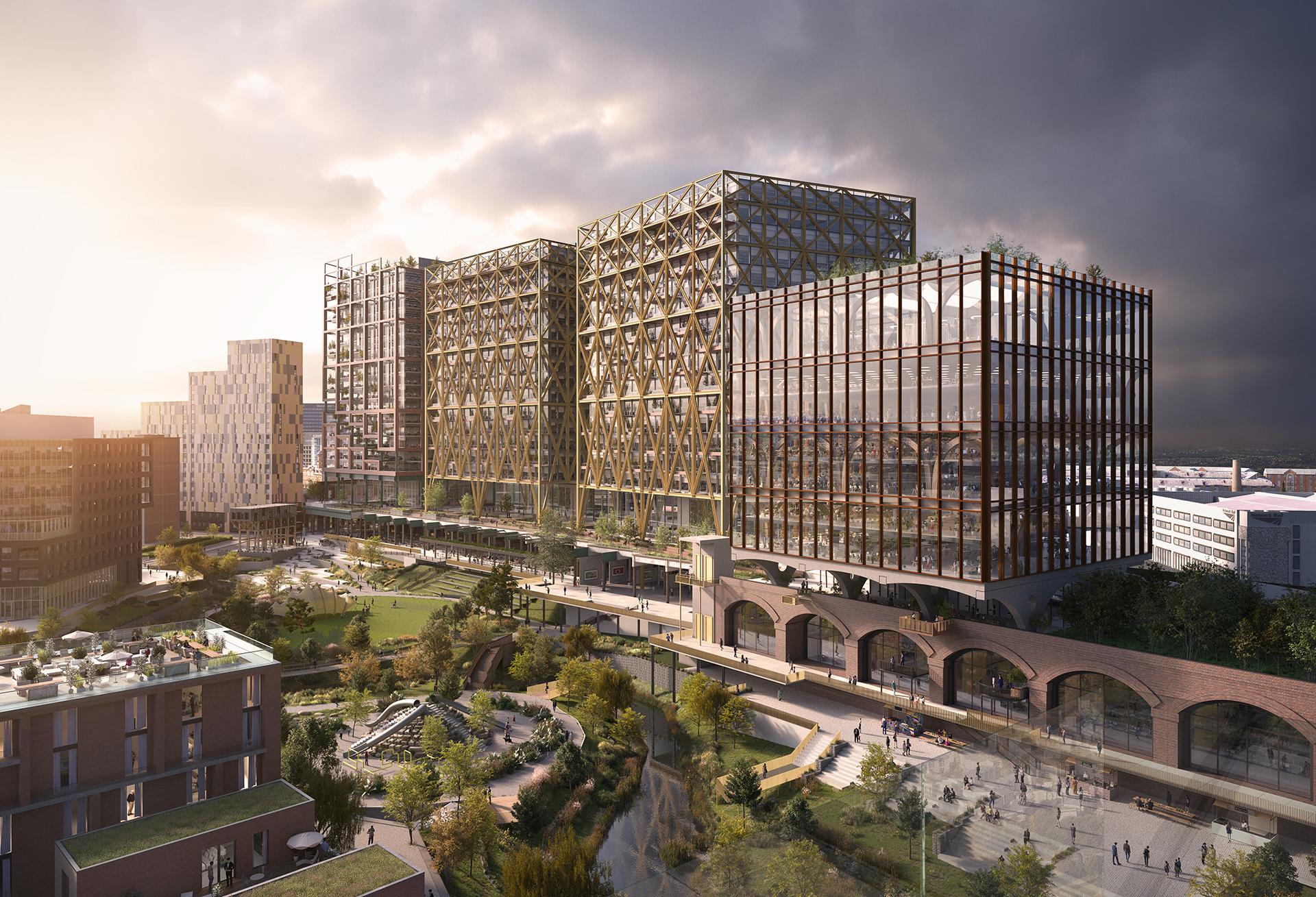 Three office blocks proposed for the Mayfield Depot site Manchester