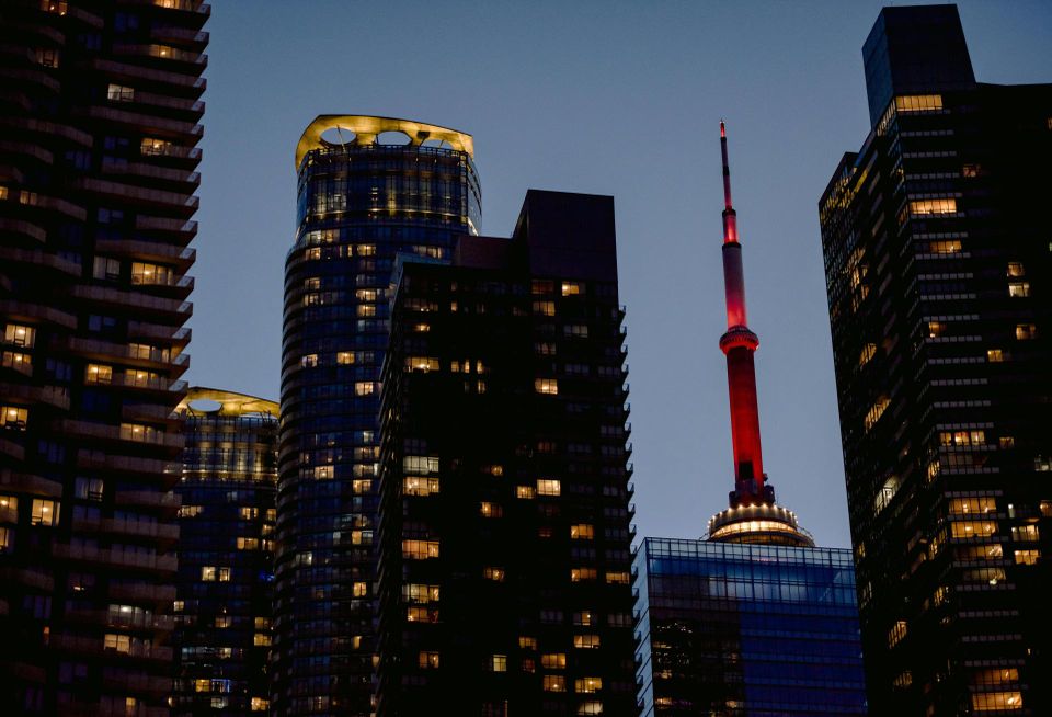 dark office buildings