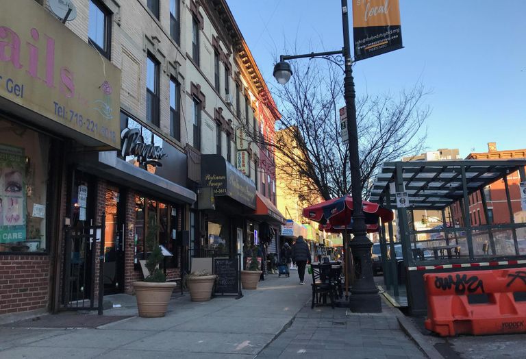 Outdoor dining structure in Bedford-Stuyvesant, Brooklyn