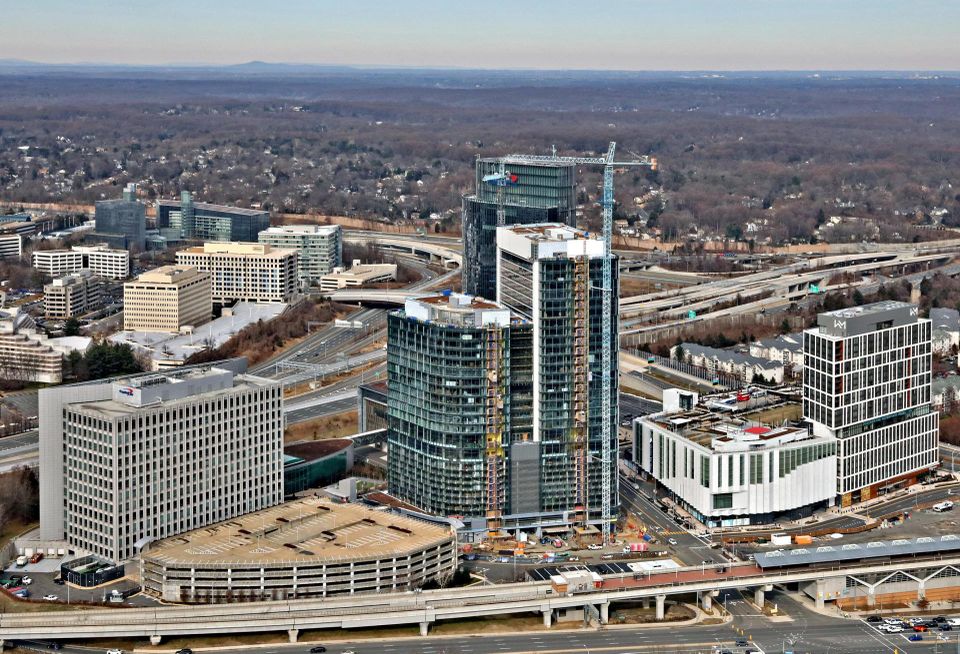 Construction on Capital One Center in Tysons
