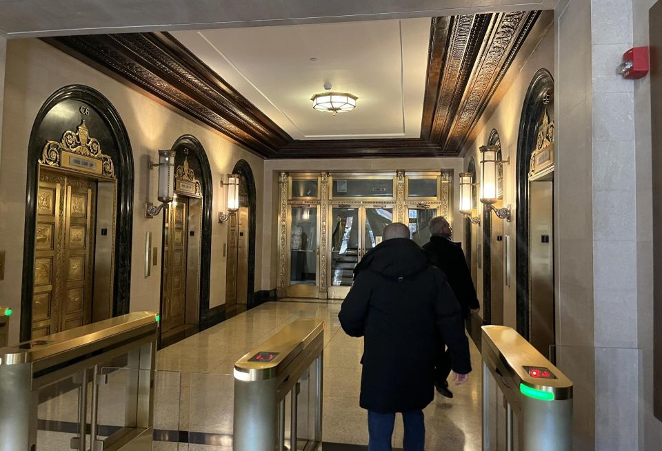 The landmarked lobby at 351 Ninth Ave., known as Morgan North.
