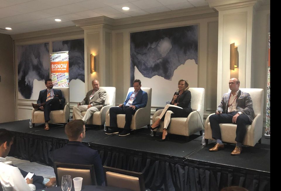 (?), Modments Vice President Randy Mair, BKV Group Partner Jonathan Delcambre, Hunington Properties Principal Kate Good, Fetch Founder Michael Patton