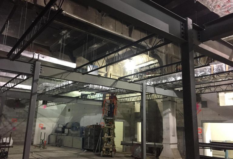 inside of under construction building