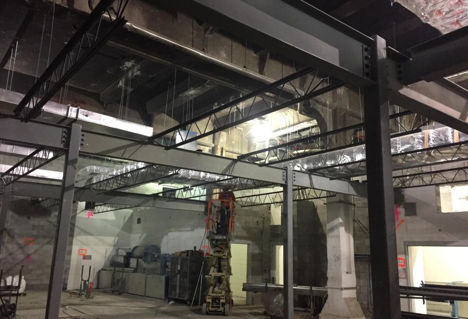 inside of under construction building