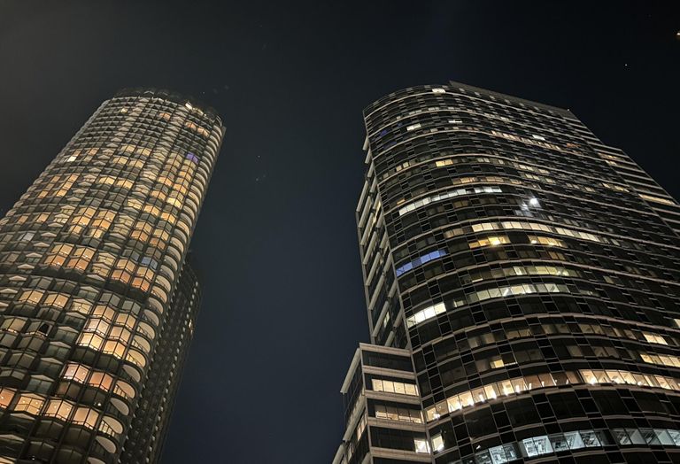 Century City Los Angeles office towers nighttime 
