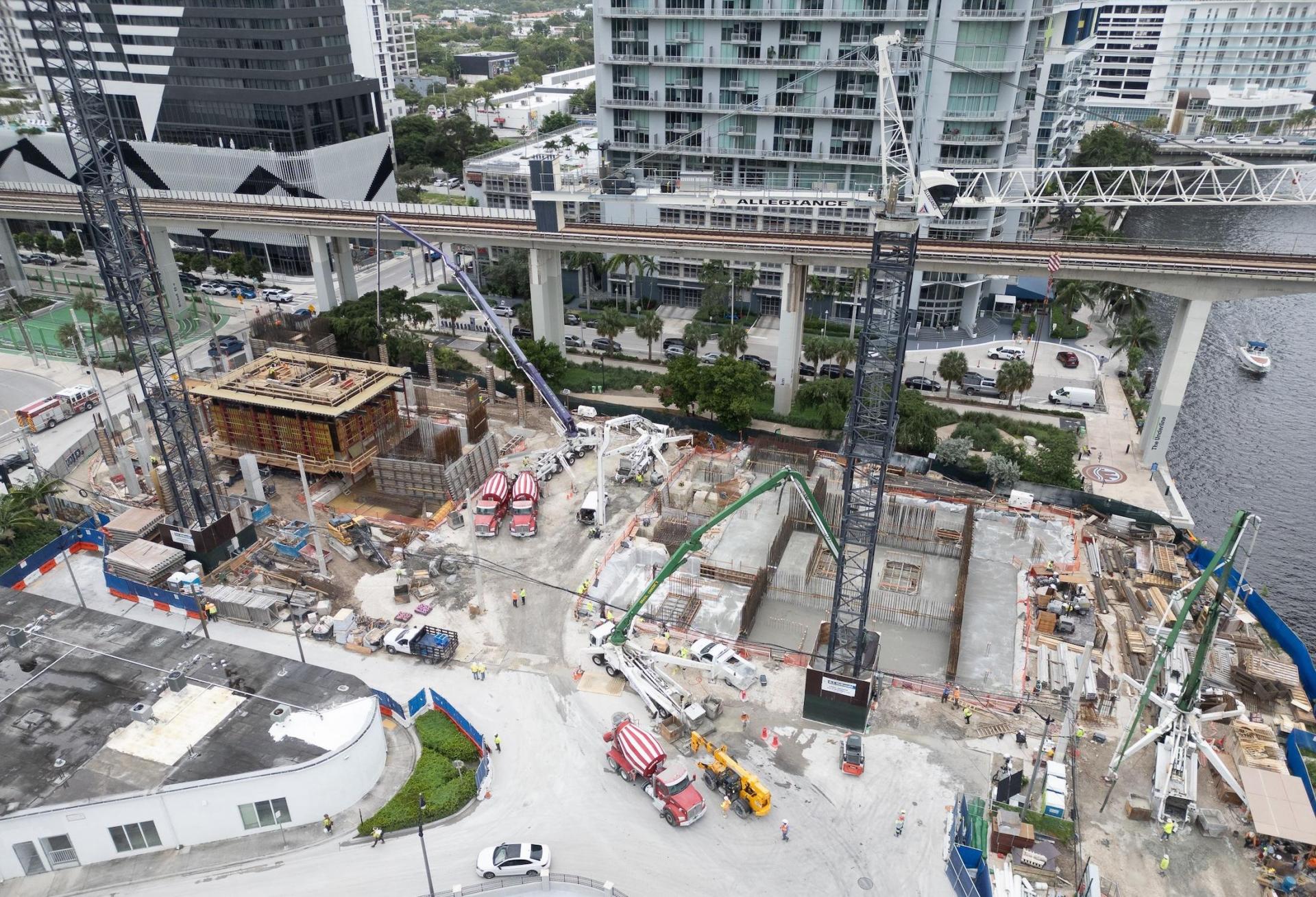 One Brickell Riverfront Construction For Lofty Newgard Development Group