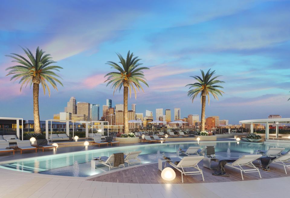 The pool deck at Midtown Houston's Drewery Place