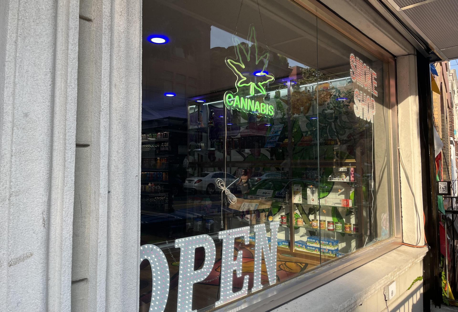 An unlicensed cannabis store in Williamsburg in August.