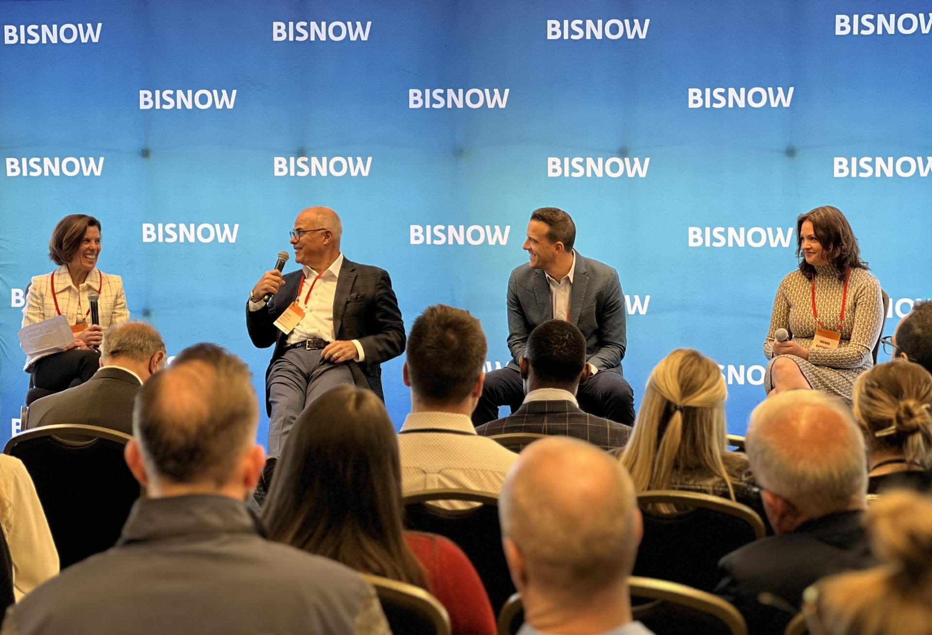 Griffith Properties' Marci Loeber, Cushman & Wakefield's John Boyle, WeWork's Nick DeMarinis and Analog Devices' Brenda Rappaport.