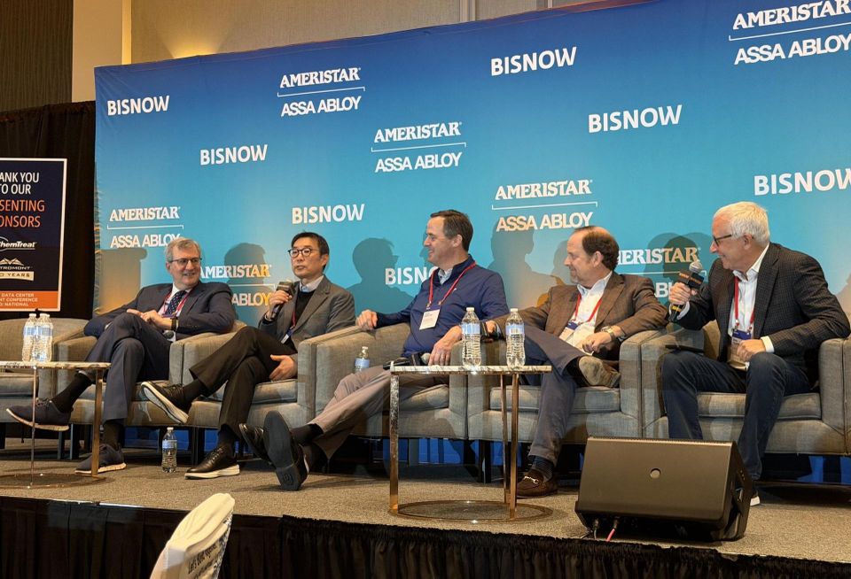 Haynes and Boone's Jeff Moerdler, GI Partners' Michael Lee, Primary Digital Infrastructure's John Sheputis, Prologis' Chris Curtis and CBRE's Rob Faktorow. 