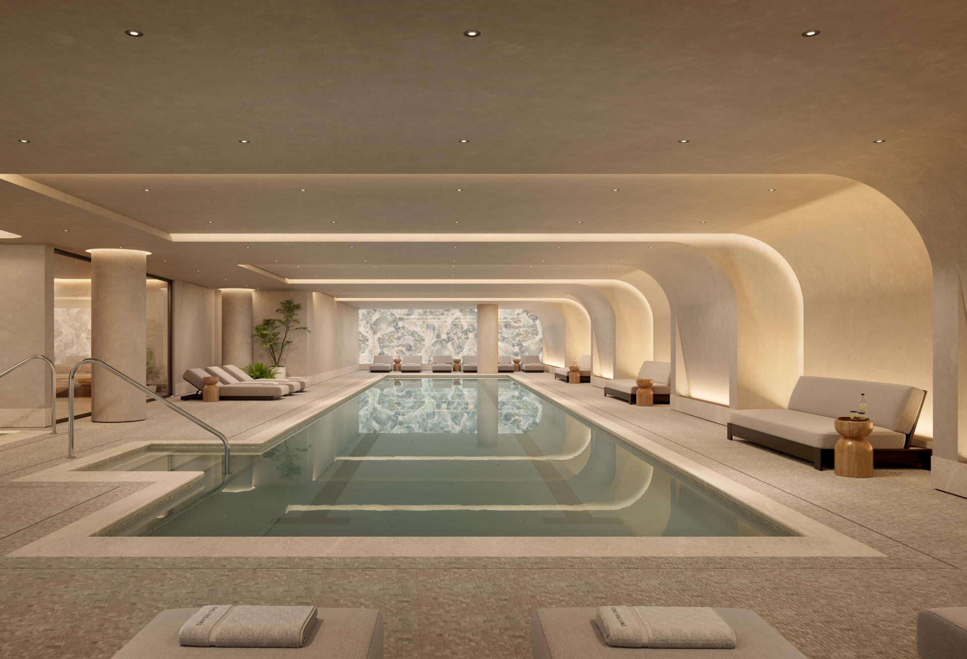 A rendering of the pool at 200 Wrey, GFP Real Estate's under-development conversion of 222 Broadway.