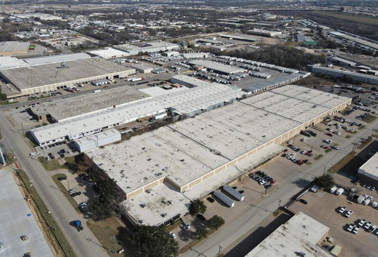 aerial image of industrial buildings