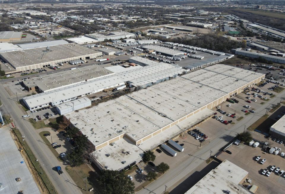 aerial image of industrial buildings