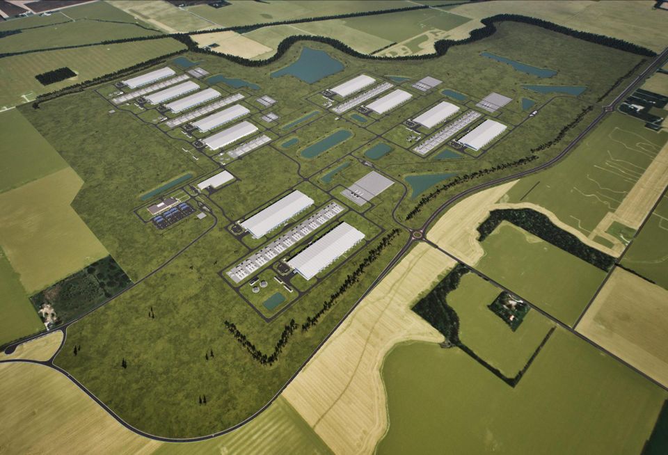 Rendering of Meta's planned data center campus in Lebanon, Indiana.