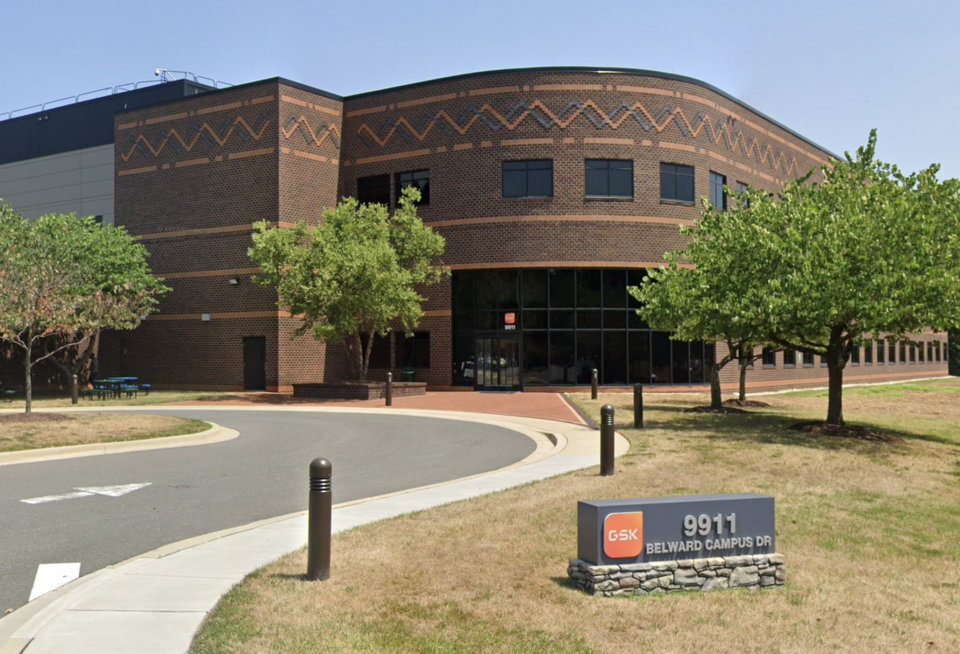 GSK is selling the manufacturing facility at 9911 Belward Campus Drive.