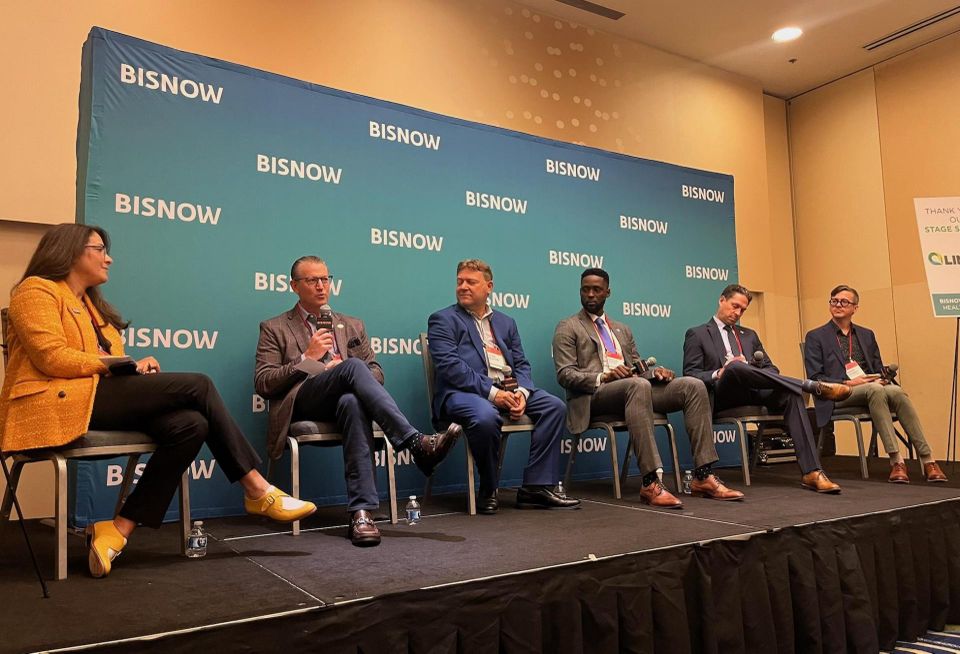 Coakley & Williams Construction’s Stacy Bell, UnitedHealthCare’s Joe Ochipinti, HDR’s Jason Beshore, Inova Health’s Marque Macon, D.C.’s Benjamin Stutz and Johns Hopkins Health System’s Gideon Gourley.