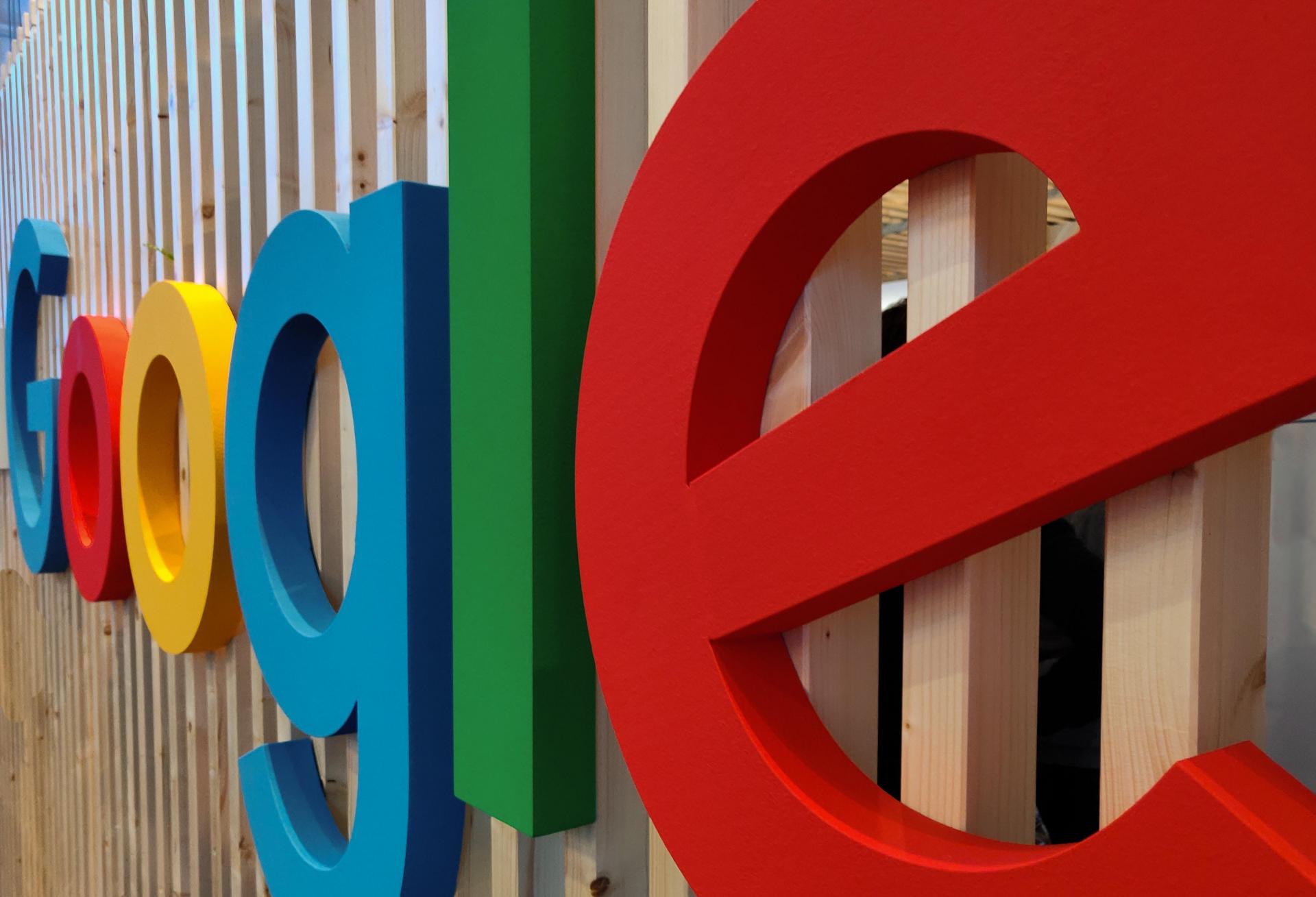 Google logo on top of a building