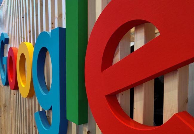 Google logo on top of a building