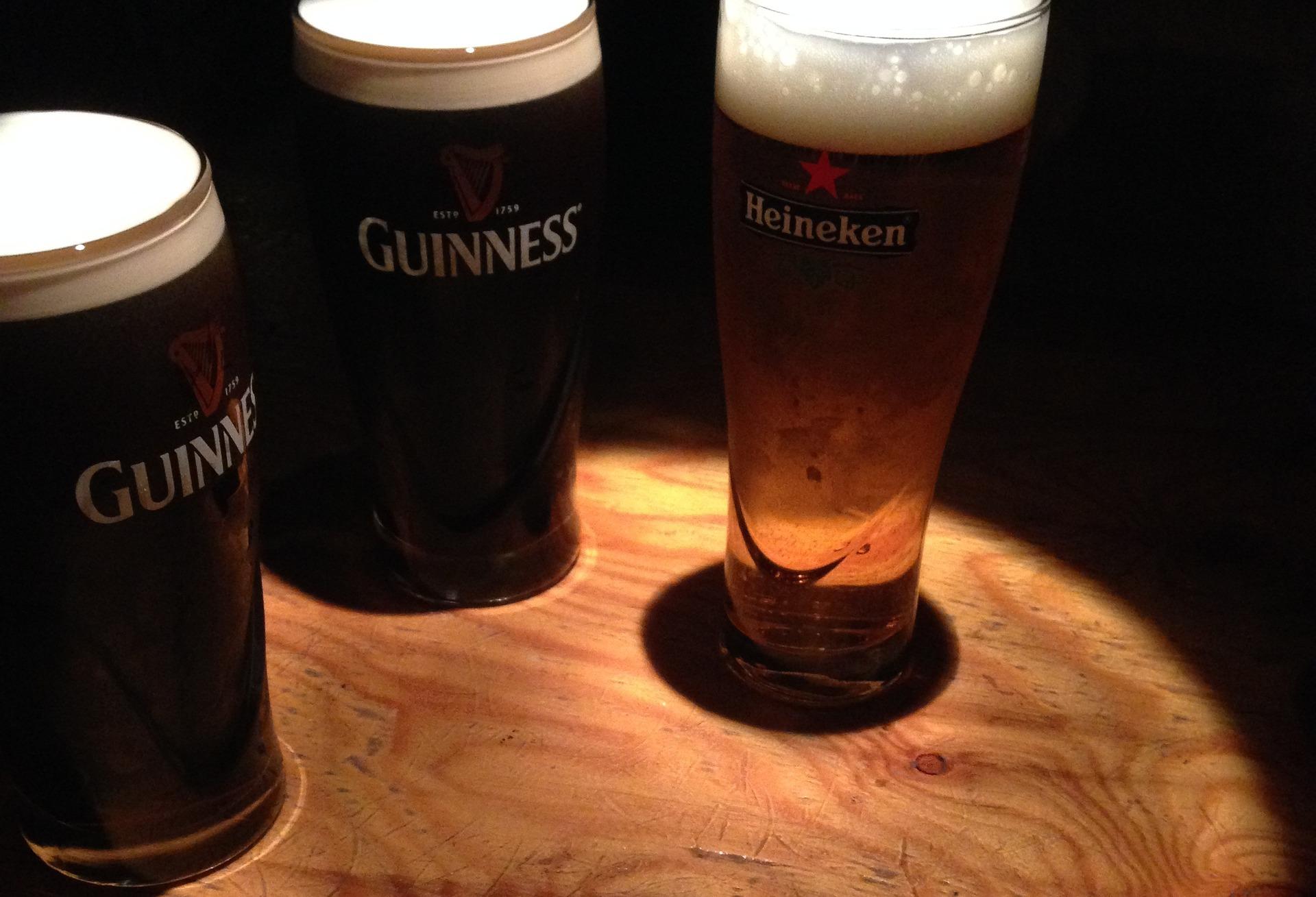 Three pints of beer