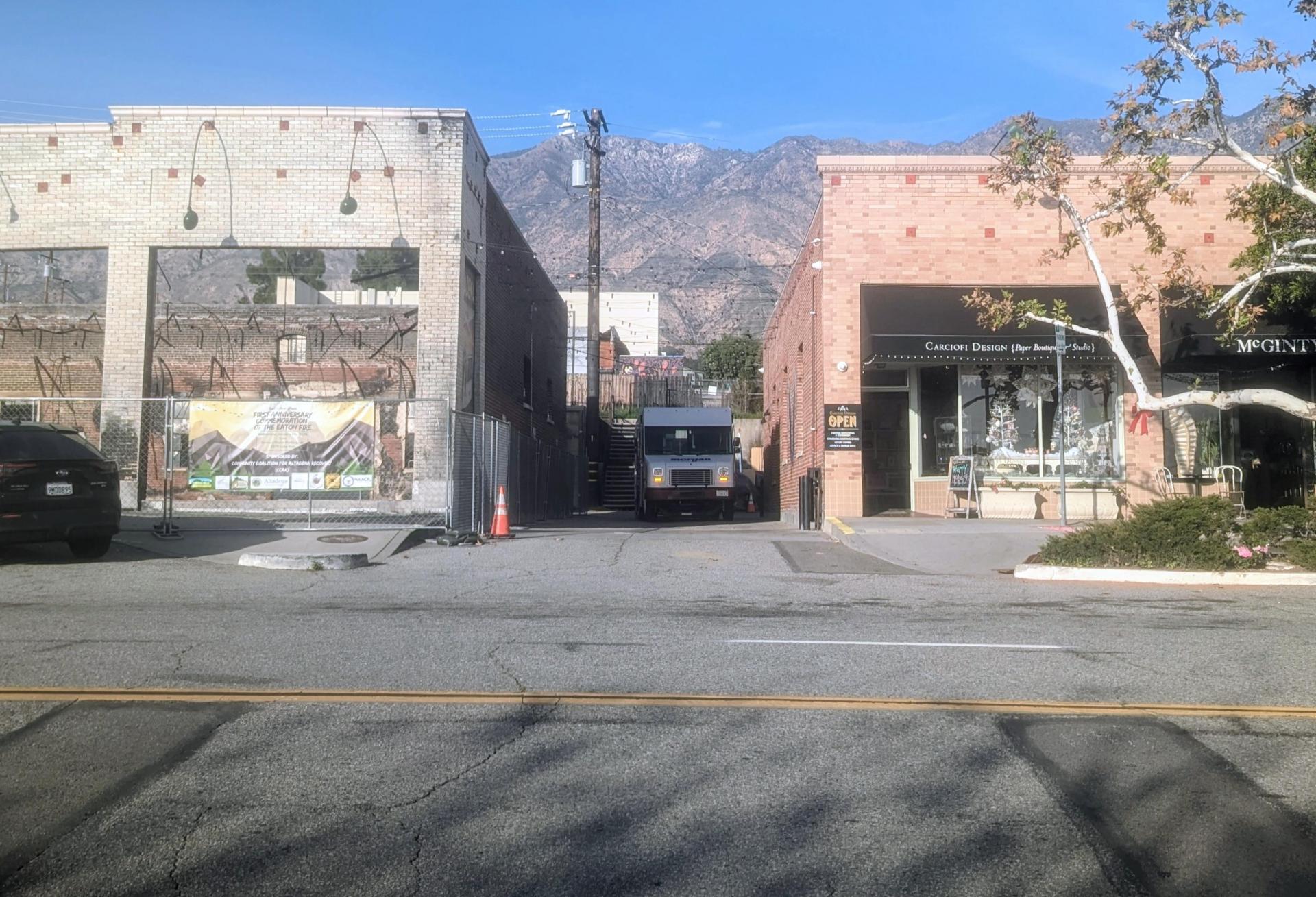 Two properties on Lake Avenue in Altadena, California, both owned by William Galloway Jr., shown in December 2025.