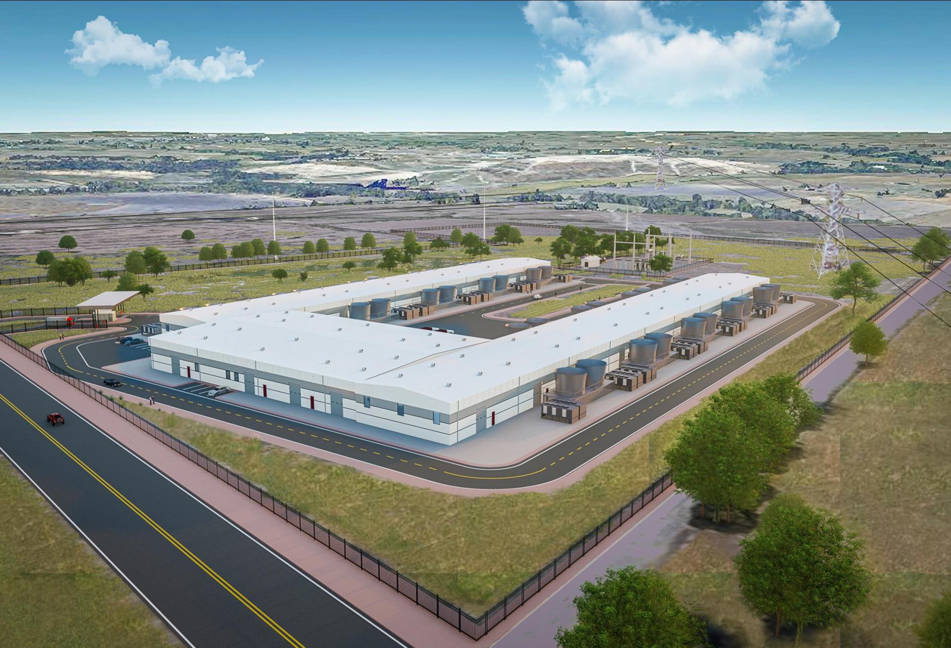 A rendering of Rowan Green Data's project in Temple, Texas. 