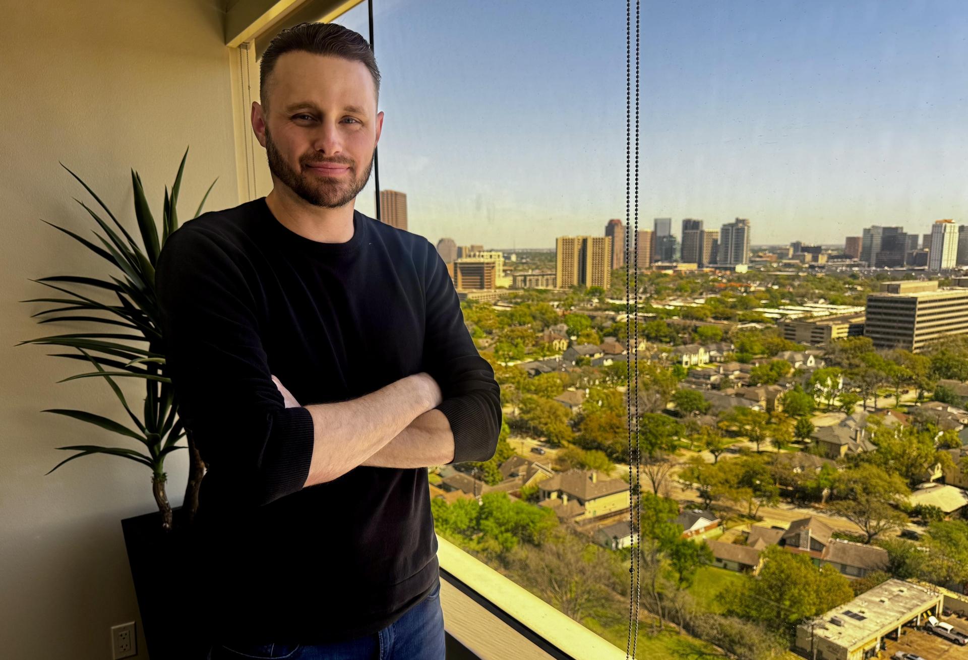Ian Stapleton in the Track Record Assets office in Houston on March 10.