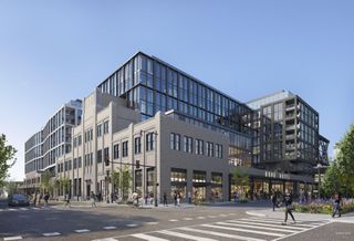 A rendering of the Bond Bread Factory redevelopment from Georgia Avenue and W Street