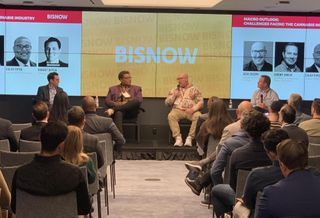 Cole Schotz's Rob DiPisa, Ripco's Colby Piper, Big Plan Holdings's Josh Joseph and PharmaCann's Jeremy Unruh at Bisnow's 2023 Tri-State and Real Estate Conference.