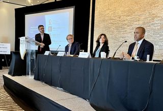 The Philadelphia Inquirer's Jacob Adelman, Reef Technology's Philippe Saint-Just, Cooper Carry's Alex Lopatynsky and JLL's Chris Drew