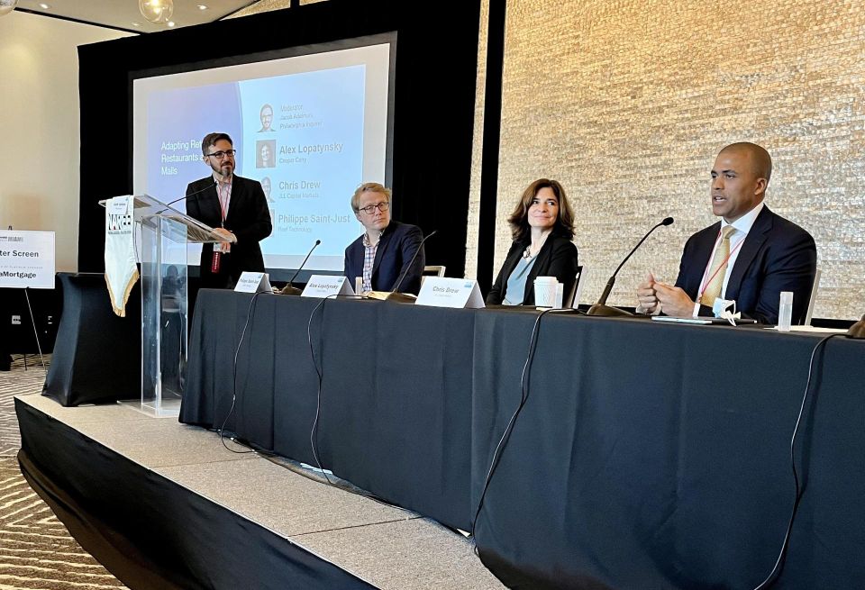 The Philadelphia Inquirer's Jacob Adelman, Reef Technology's Philippe Saint-Just, Cooper Carry's Alex Lopatynsky and JLL's Chris Drew