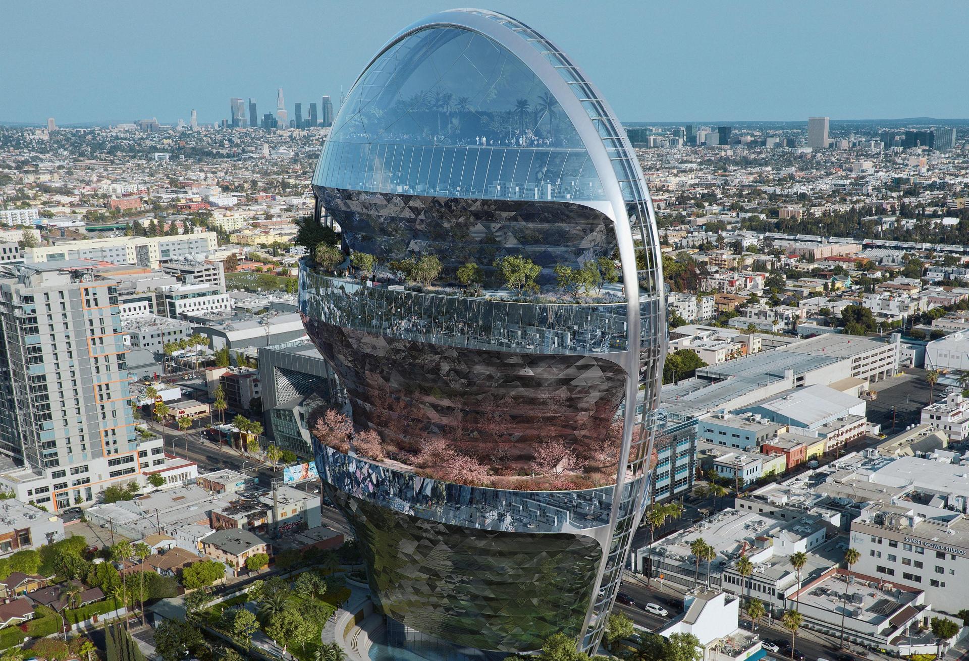 Developers Hatching $500M Egg-Shaped Creative Office Tower On Sunset Boulevard