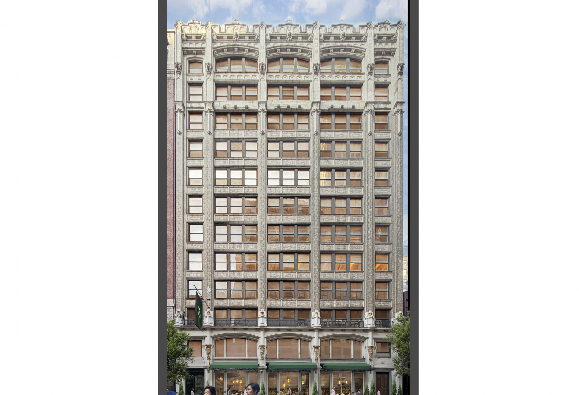 A rendering of the converted 29 W. 35th St., which a new joint venture from veteran developers plans to turn into housing under the Midtown South Mixed-Use rezoning plan and the 467-m tax abatement.
