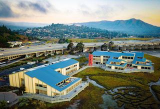 Aerial view of the Shoreline Office Center in Mill Valley 