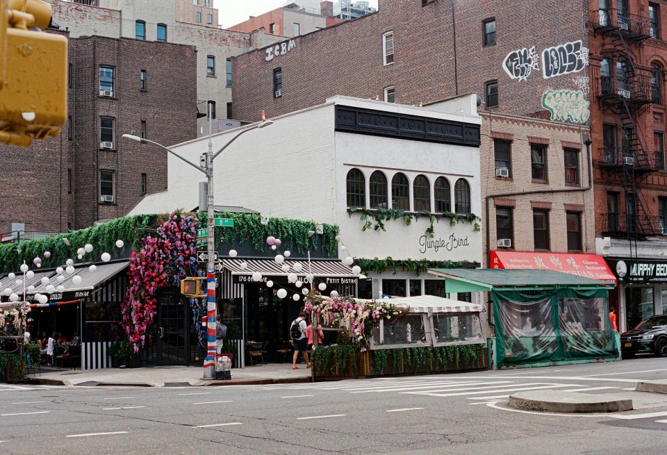 Bars and restaurants on Eighth Avenue in Chelsea, New York City.