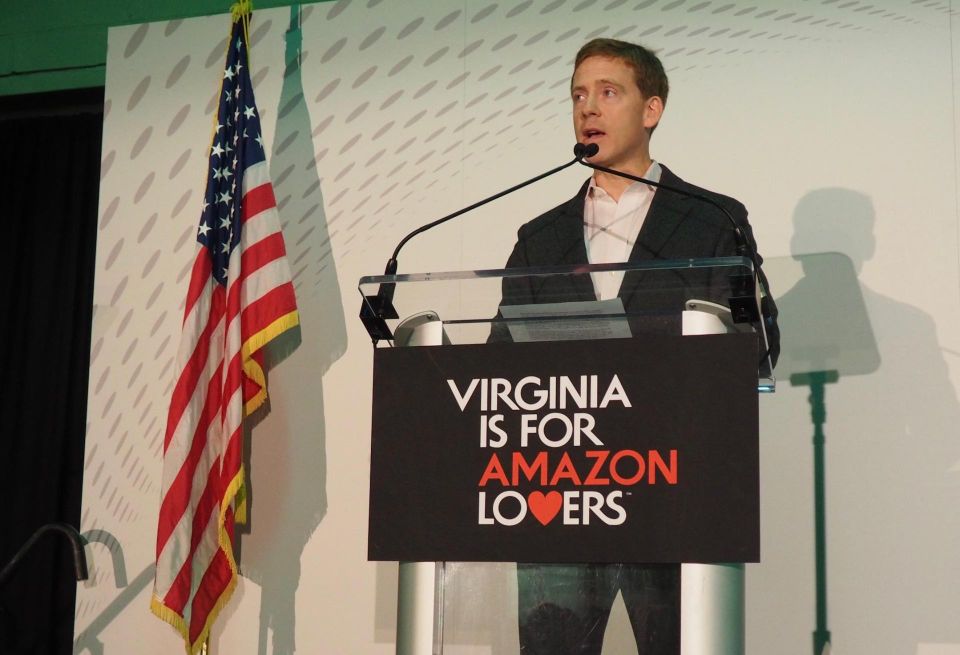 JBG Smith CEO Matt Kelly speaking at November's Amazon HQ2 announcement