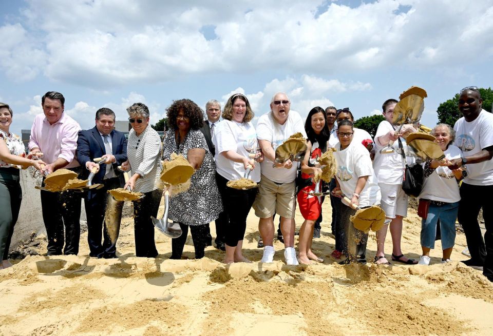 Mayor Michelle Wu and the Boston Housing Authority celebrate the groundbreaking for Phase One of the Bunker Hill Housing redevelopment in Charlestown