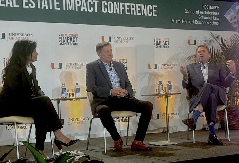 Avra Jain, the co-founder of Miami-based Vagabond Group, moderated the discussion with Citadel’s Paul Darrah and Jamestown President Michael Phillips