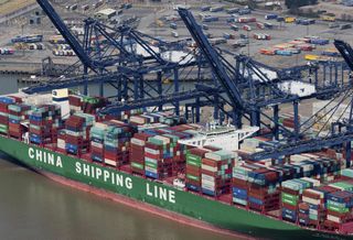 container ship port