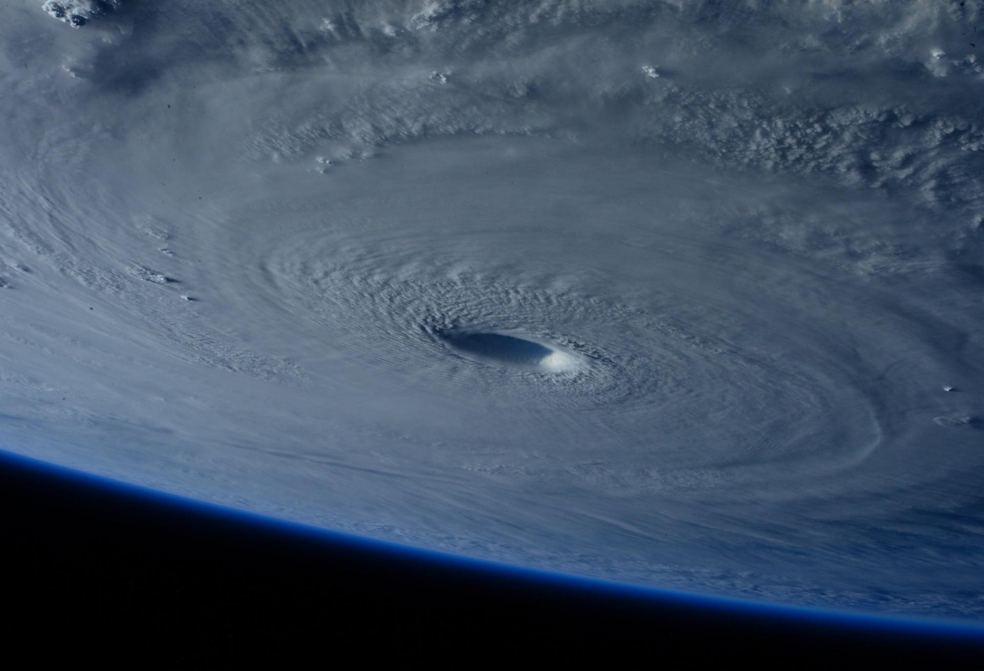 A hurricane, as seen in space