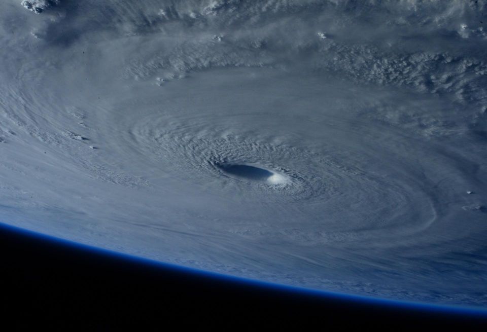 A hurricane, as seen in space