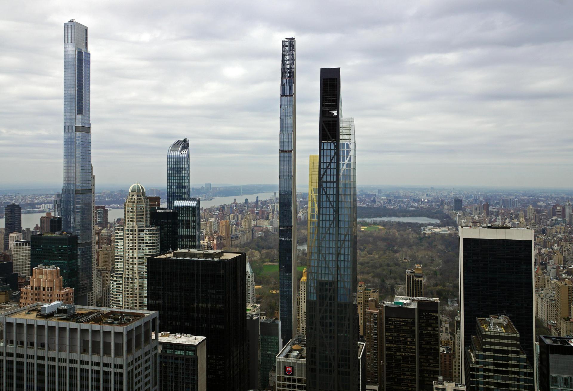 Billionaires' Row, with Extell Development's Central Park Tower on the far left, next to its One57 project.