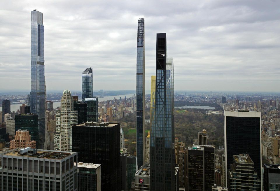 Billionaires' Row, with Extell Development's Central Park Tower on the far left, next to its One57 project.