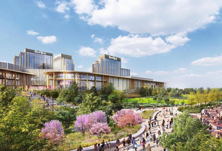 A rendering of Steve Cohen and Hard Rock International's casino proposal