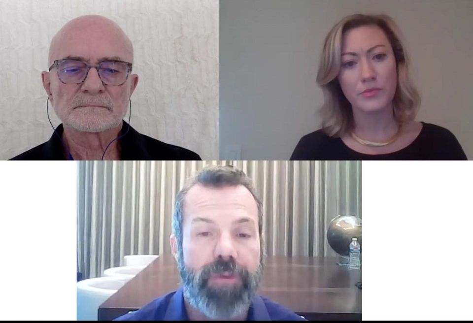 Passco Cos. Senior Vice President of Acquisitions Gary Goodman, The Bascom Group Co-Founder Jerry Fink and Ervin Cohen & Jessup Partner Elizabeth Dryden discuss the commercial real estate market during a Bisnow webinar on Tuesday