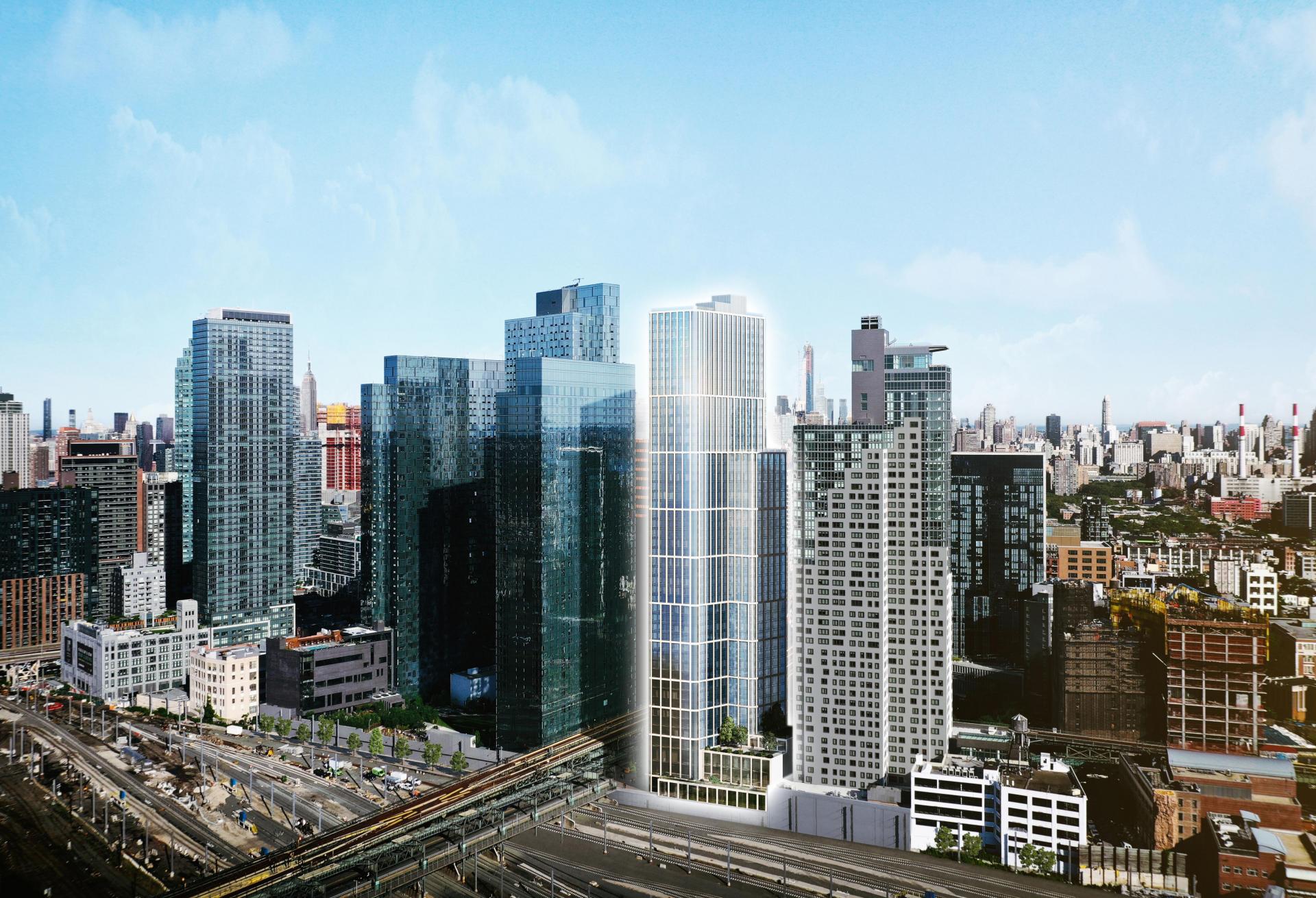A rendering of what a building constructed on the QPX site could look like.