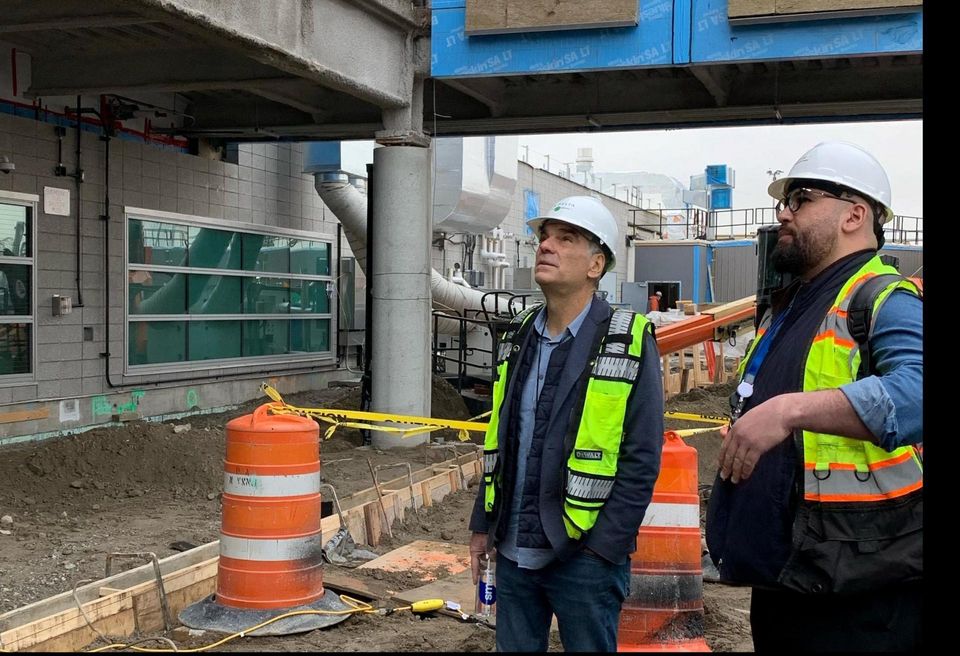 Michael Giaramita (left) inspects the Delta Air Lines Airfield Reconfiguration Project at JFK with Group PMX Senior Project Manager Mohammad Mualla.