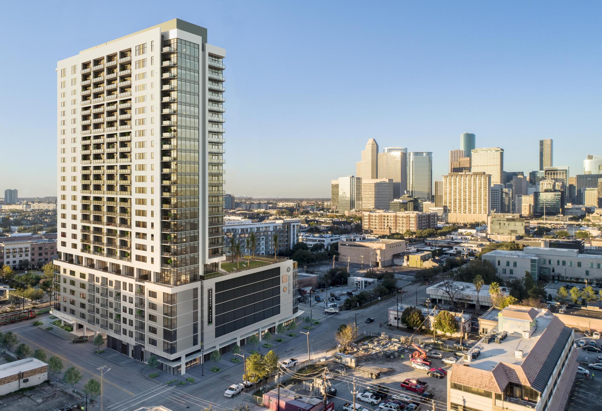 The exterior of Midtown Houston's Drewery Place 