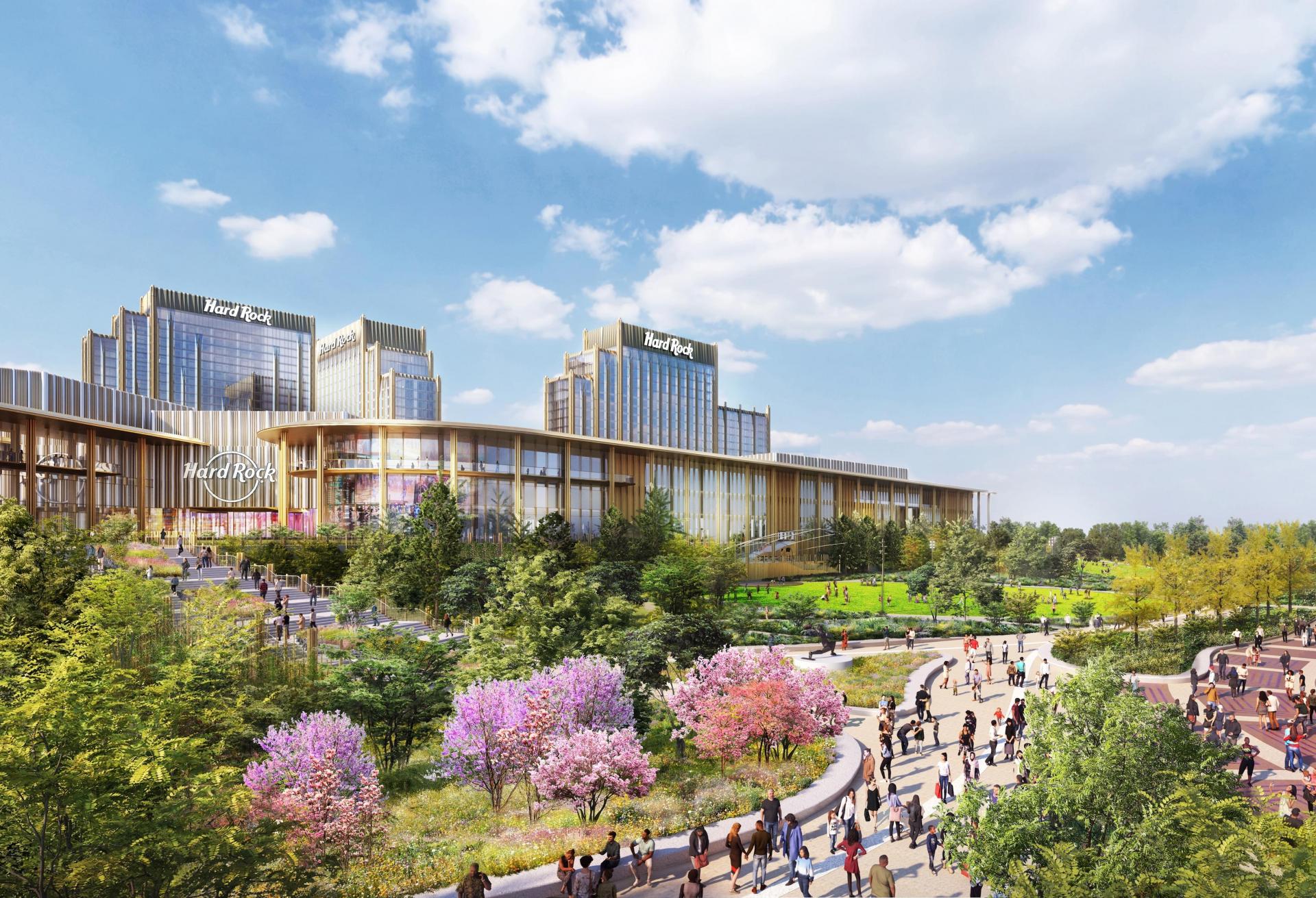 A rendering of Steve Cohen and Hard Rock International's casino proposal