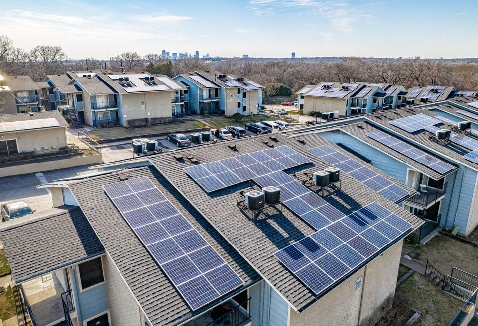 solar panels on apartment roofs