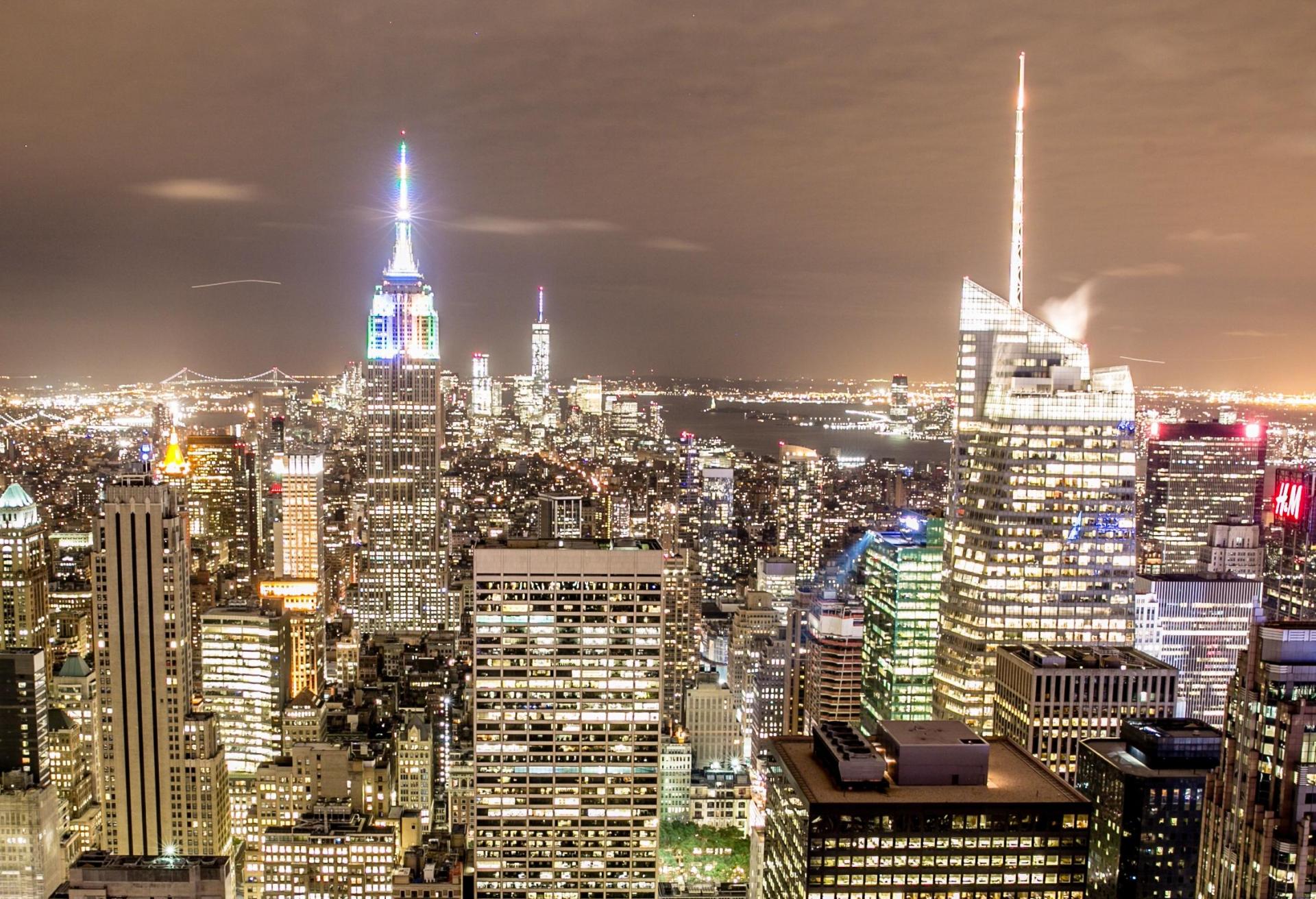 NYC skyline by night